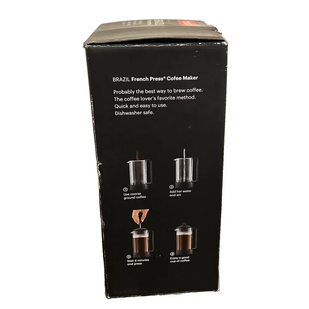 Bodum Brazil French Press Coffee Maker 8 Cup 34 Oz With Manual Pre-Owned